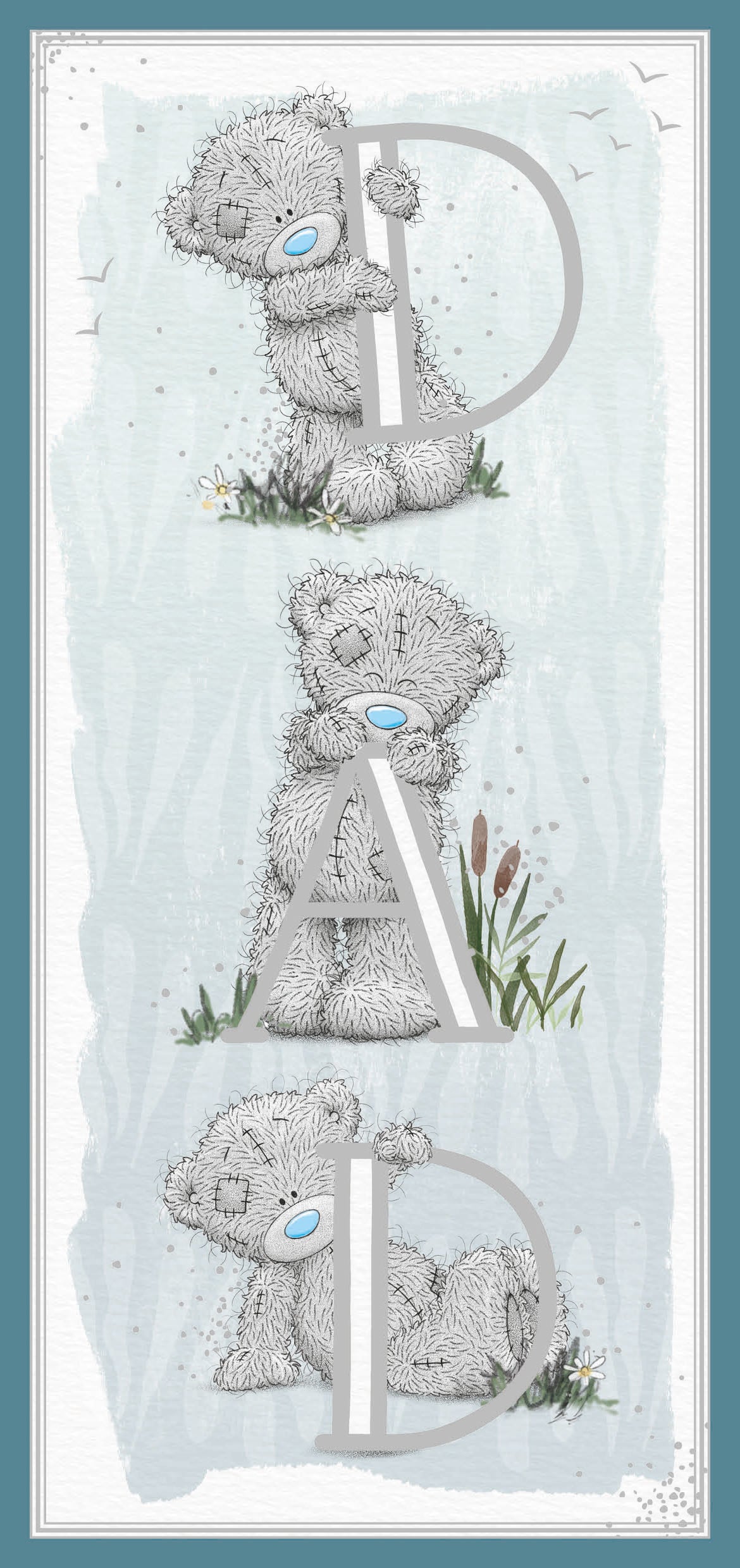 Me to You Tatty Teddy Dad Letters Card For Father's Day, 5 x 7 Inches - Official Collection