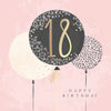 Hotchpotch Luxury Foiled 18th Birthday Card - Contemporary Greeting Card London 6 x 6