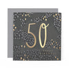 Hotchpotch Luxury Foiled 50th Birthday Card - Contemporary Greeting Card London 6 x 6
