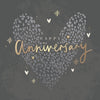 Hotchpotch Luxury Foiled Happy Anniversary Card - Contemporary Greeting Card London 6 x 6