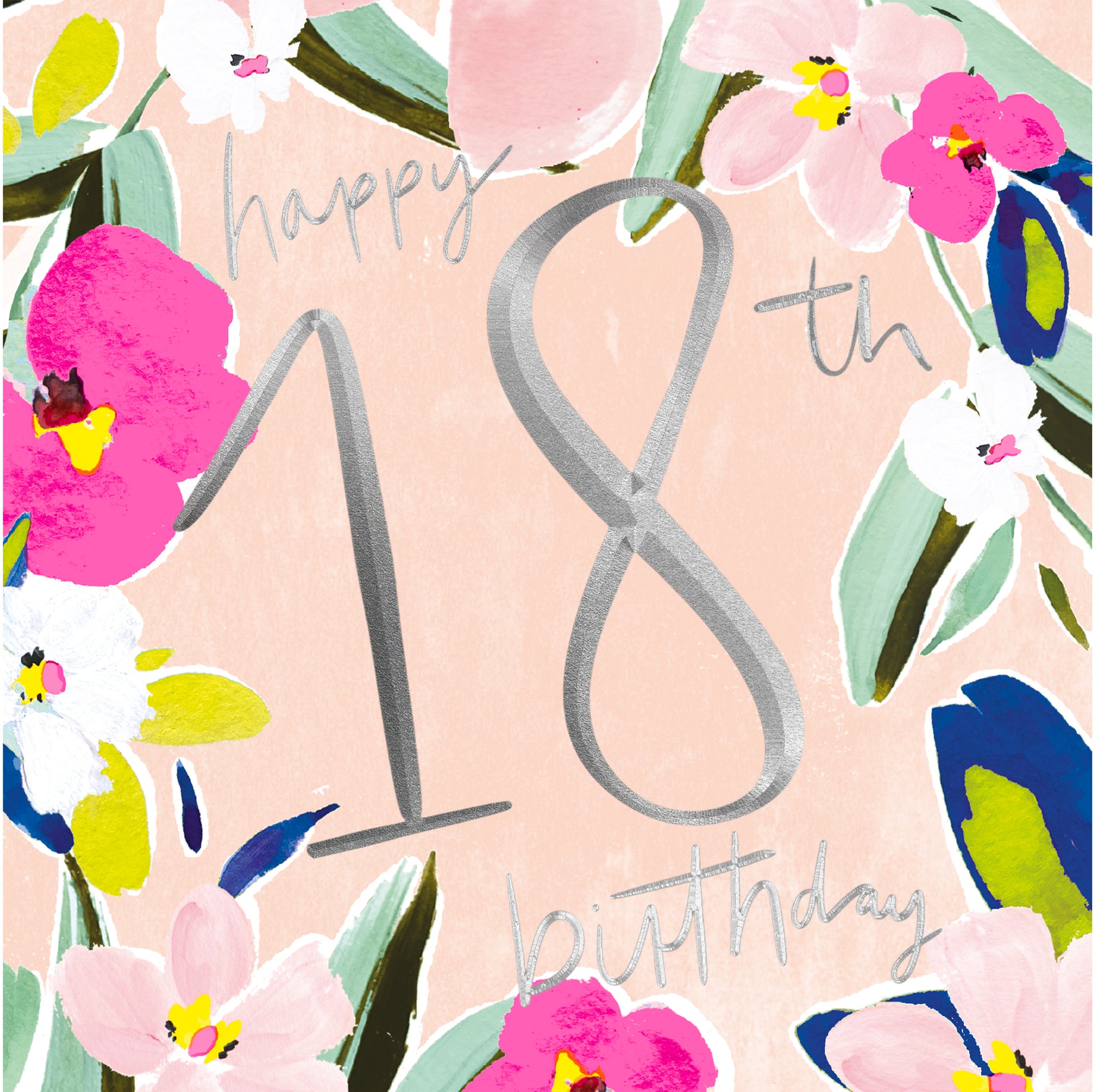 Hotchpotch Luxury Foiled 18th Birthday Greetings Card - Contemporary Design, 6 X 6 Inches