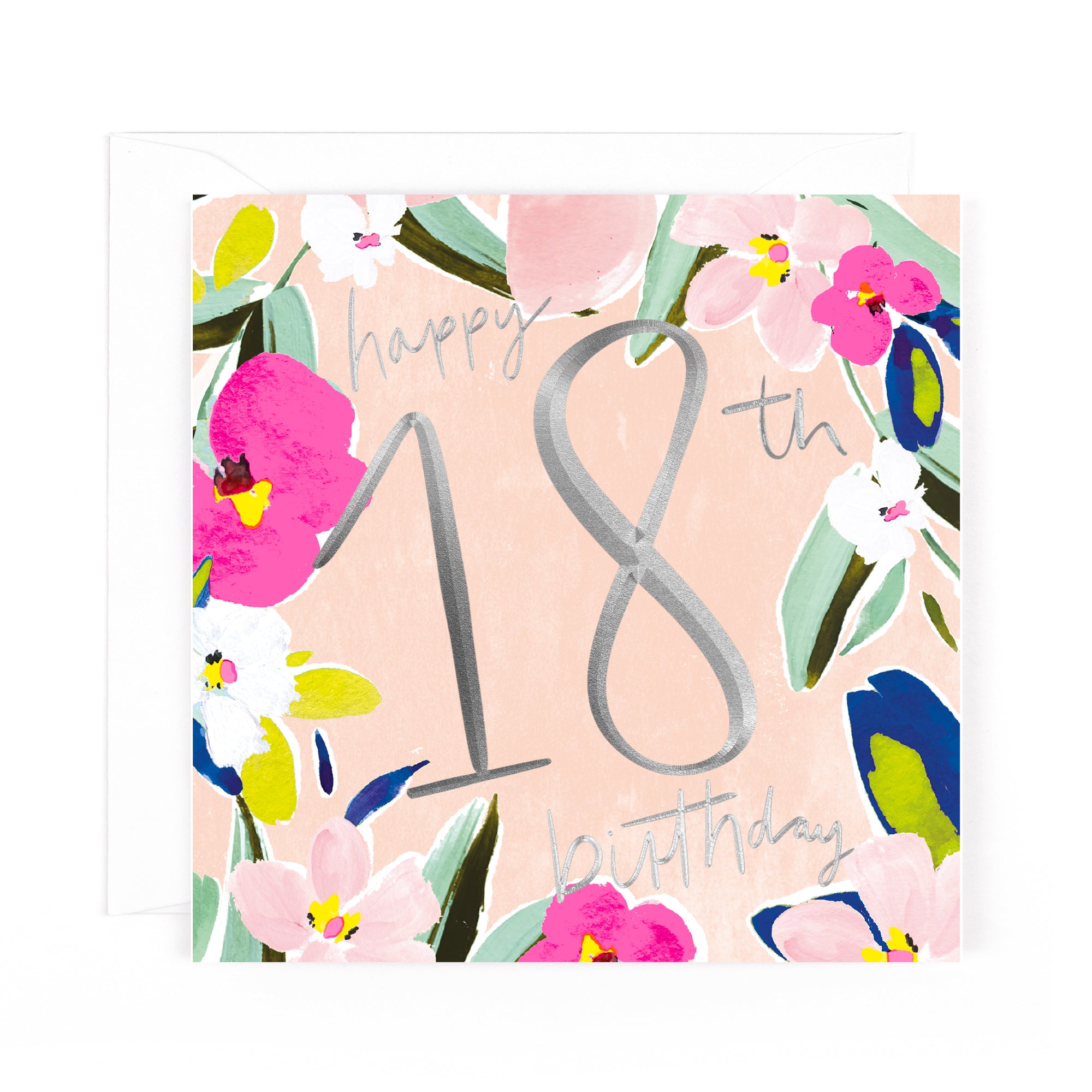 Hotchpotch Luxury Foiled 18th Birthday Greetings Card - Contemporary Design, 6 X 6 Inches