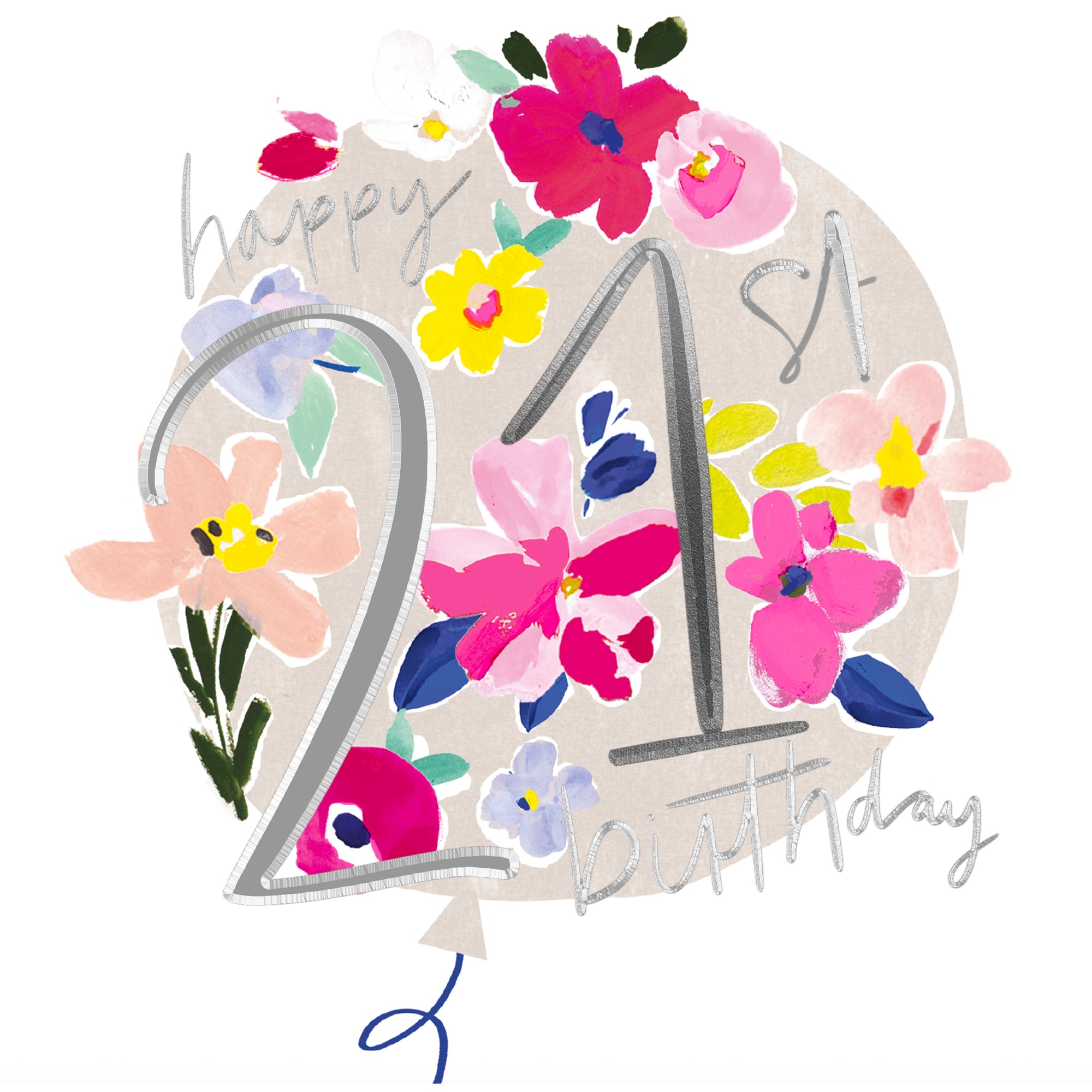 Hotchpotch Luxury Foiled 21st Birthday Greetings Card - Contemporary Design, 6 X 6 Inches