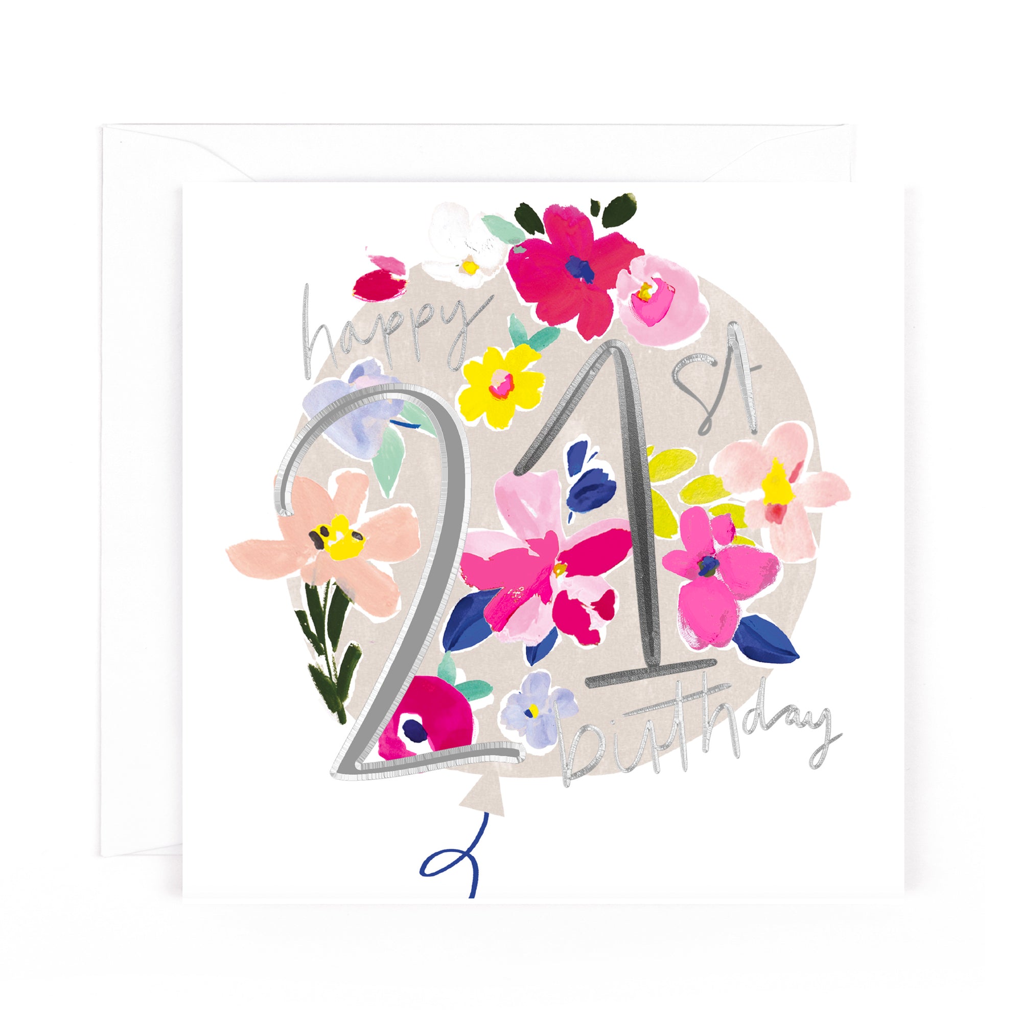 Hotchpotch Luxury Foiled 21st Birthday Greetings Card - Contemporary Design, 6 X 6 Inches
