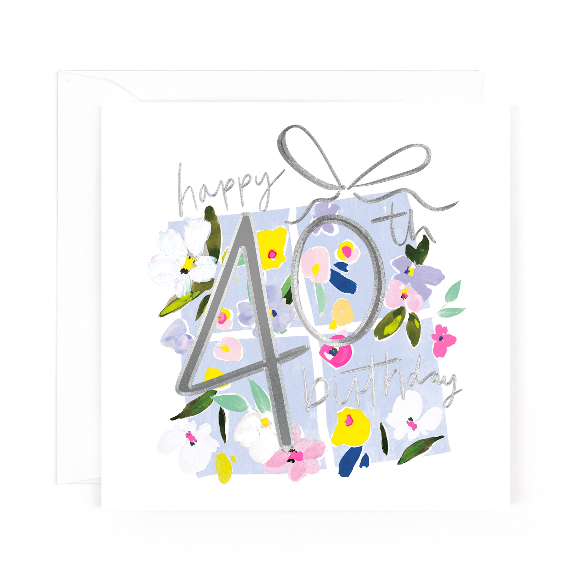 Hotchpotch Luxury Foiled 40th Birthday Greetings Card - Contemporary Design, 6 X 6 Inches