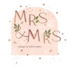 Luxury Foiled Mrs & Mrs Wedding Card - Contemporary Greeting Card, Botanique Range by Hotchpotch London 6 x 6
