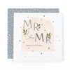 Luxury Foiled Mr & Mr Wedding Card - Contemporary Greeting Card, Botanique Range by Hotchpotch London 6 x 6