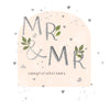 Luxury Foiled Mr & Mr Wedding Card - Contemporary Greeting Card, Botanique Range by Hotchpotch London 6 x 6