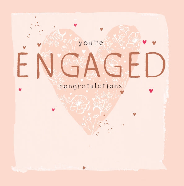Luxury Foiled Engagement Congratulations Card - Contemporary Greeting Card, Botanique Range by Hotchpotch London 6 x 6