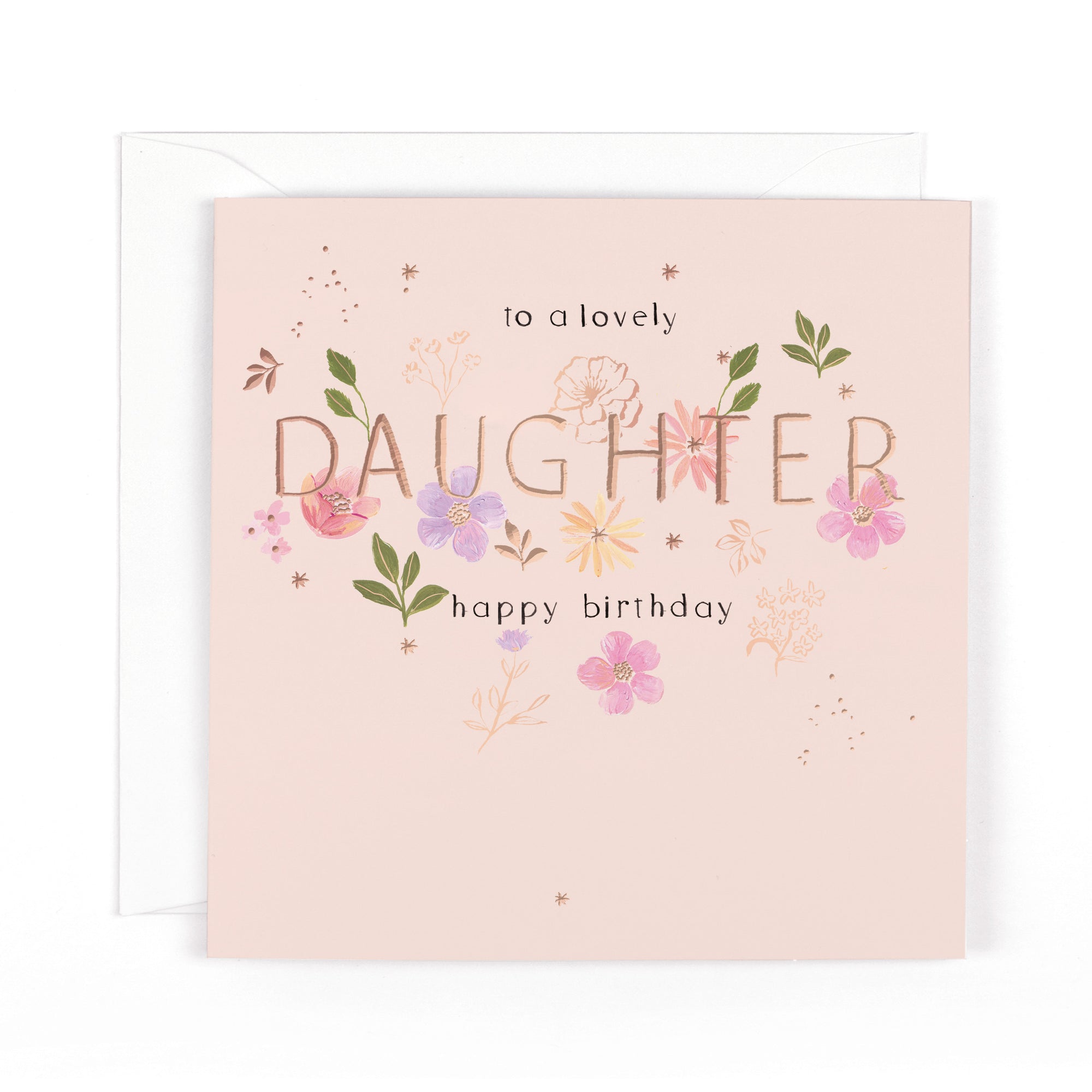 Hotchpotch Luxury Foiled Lovely Daughter Birthday Card - Contemporary Design, 6 X 6  Inches