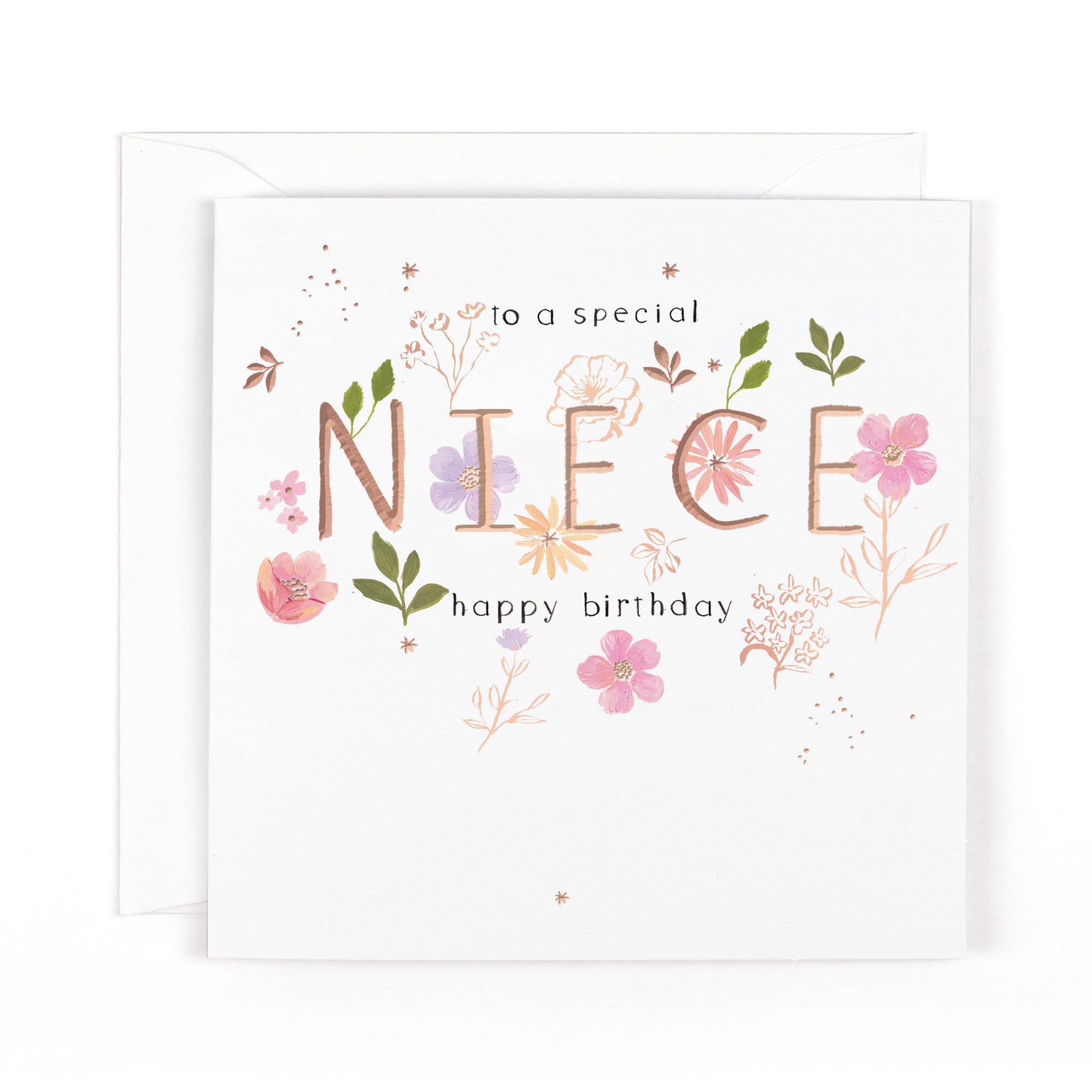 Hotchpotch Luxury Foiled Birthday Card For A Special Niece - Contemporary Design, 6 X 6 Inches