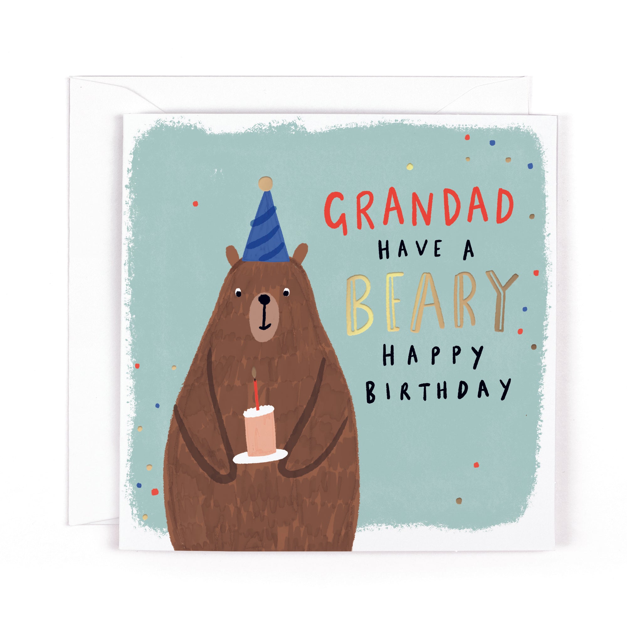 Fun Birthday Card For Grandad With Luxury Foil Detail - Contemporary Greeting Card, Cobalt Range by Hotchpotch London 6 x 6