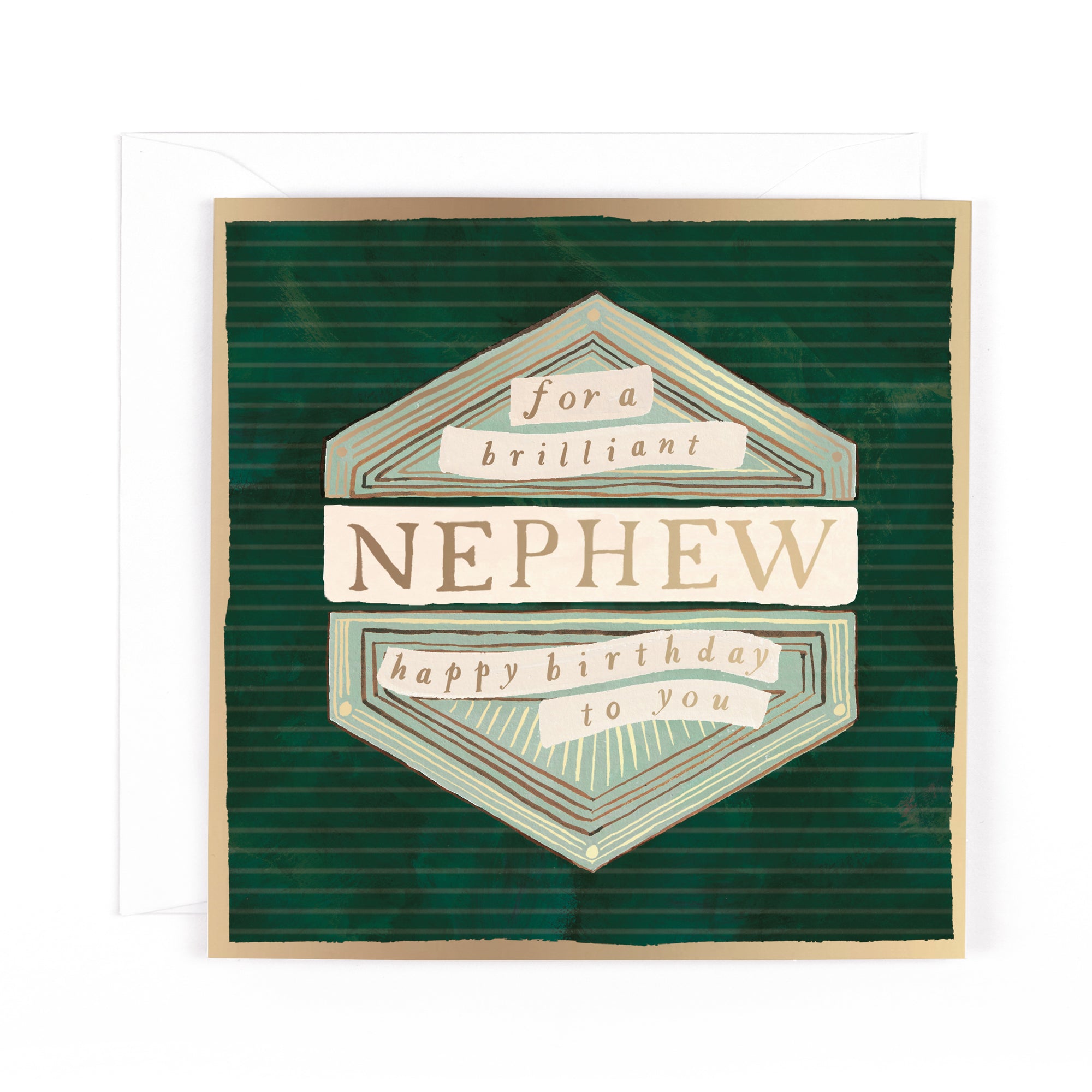 Hotchpotch Brilliant Nephew Luxury Foiled Greetings Card - Contemporary Design, 6 X 6  Inches