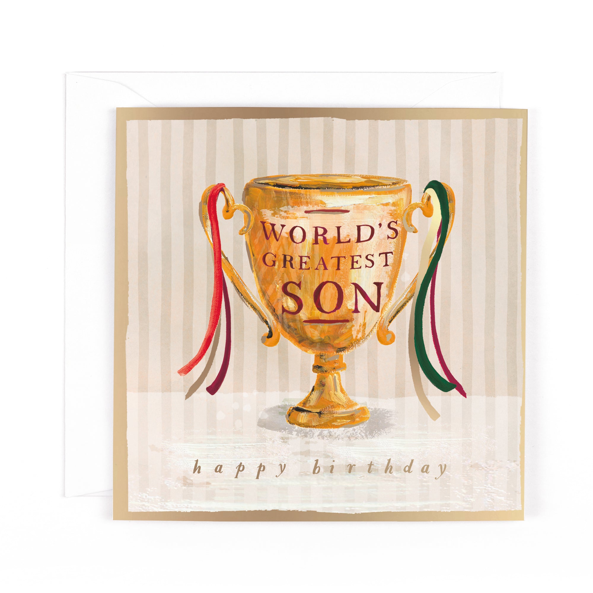 Hotchpotch World's Greatest Son Luxury Foiled Birthday Card, 6 X 6 Inches