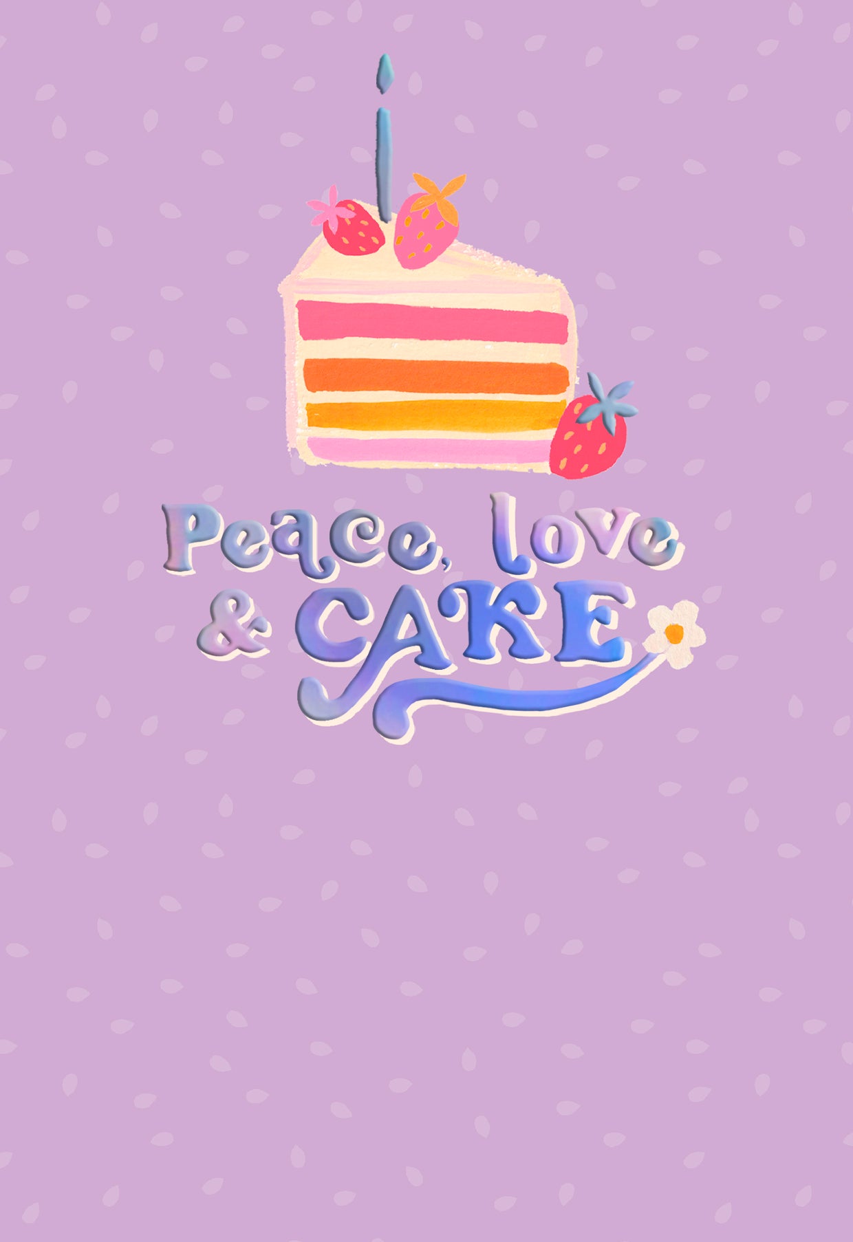Peace, Love & Cake Greetings Card From The Funky Town Collection by Hotchpotch London