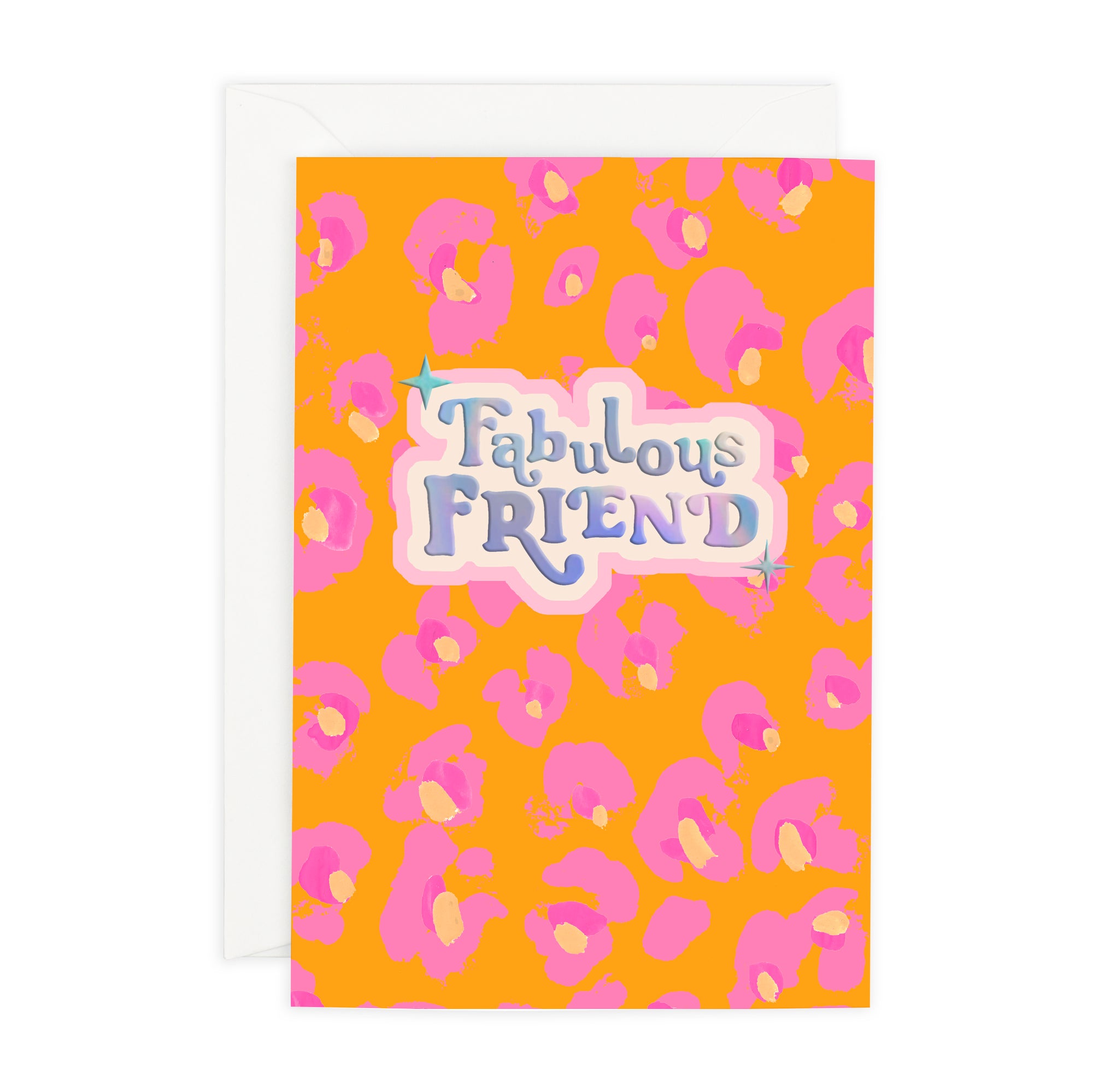 Hotchpotch Funky Birthday Card For A Fabulous Friend With Holographic Foil And 1970s-Style Patterns - Funky Town Greeting Card London Size 4 x 6 inches