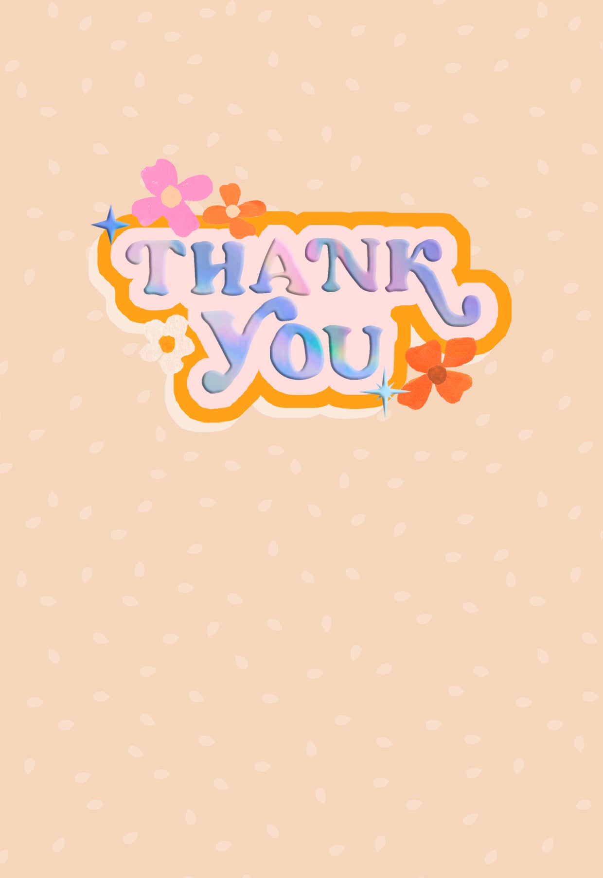 Hotchpotch Funky Thank You Card With Holographic Foil And 1970s-Style Patterns - Funky Town Greeting Card London Size 4 x 6 inches