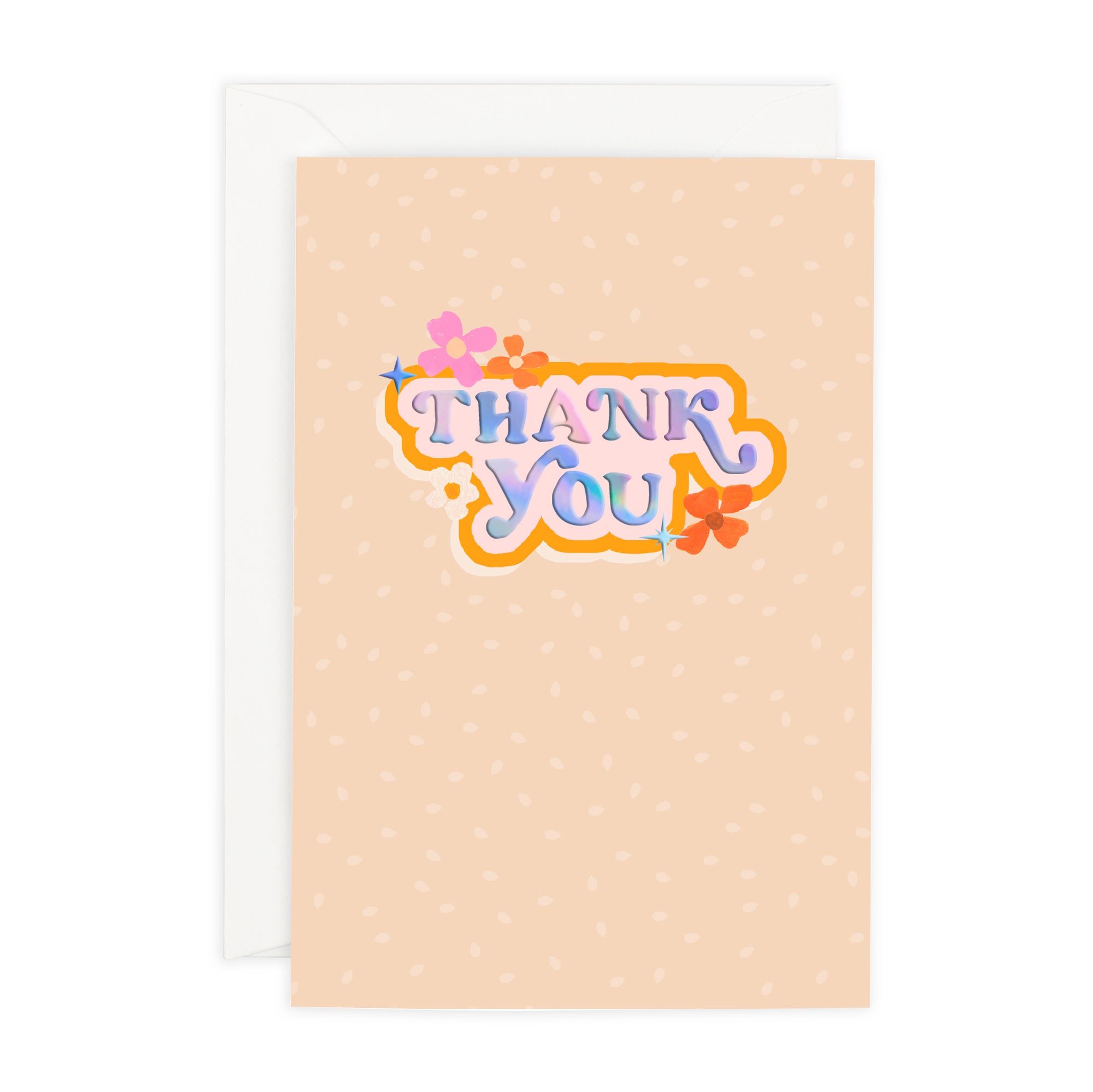 Hotchpotch Funky Thank You Card With Holographic Foil And 1970s-Style Patterns - Funky Town Greeting Card London Size 4 x 6 inches