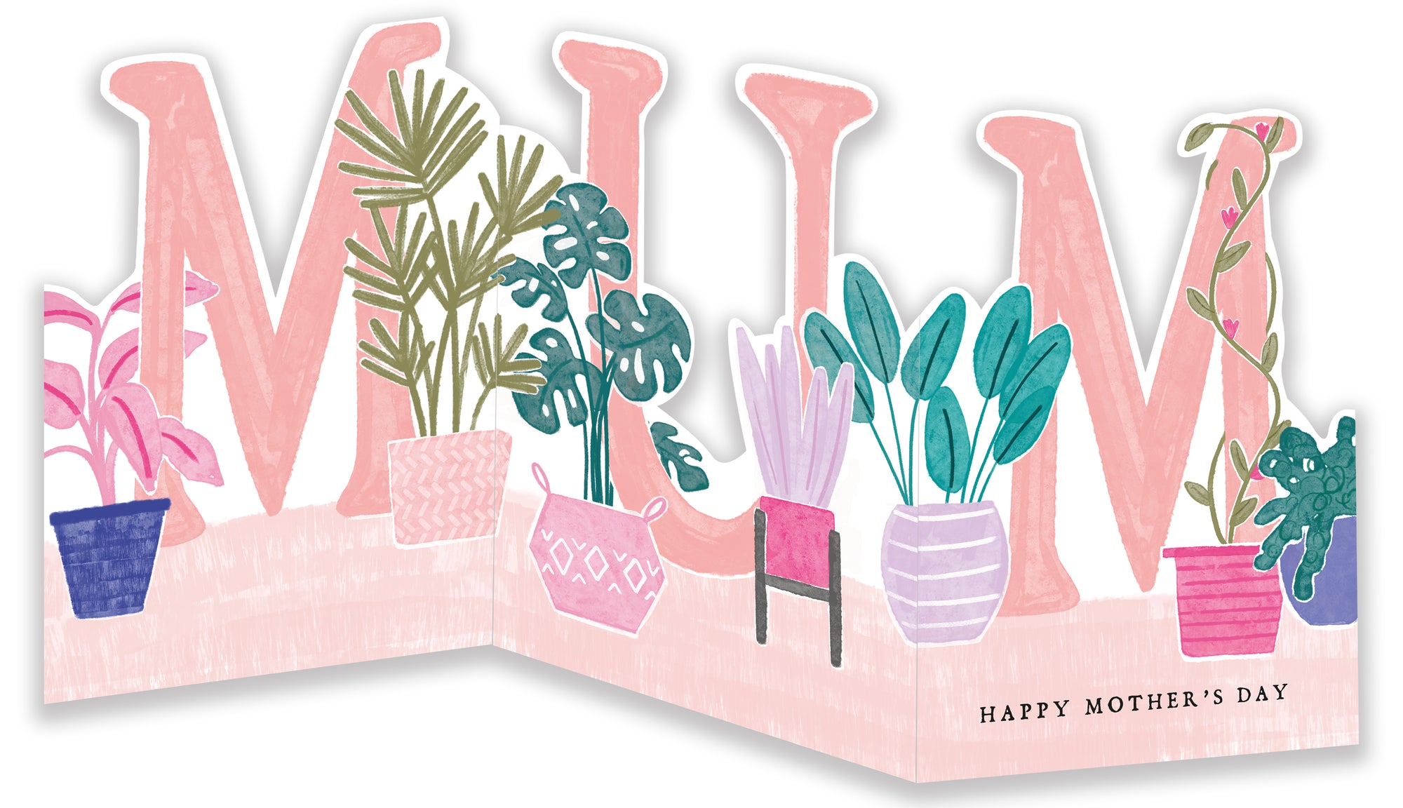 Luxury Handmade Fold-Out Three Panel Mother's Day Card For Mum - by Hotchpotch London