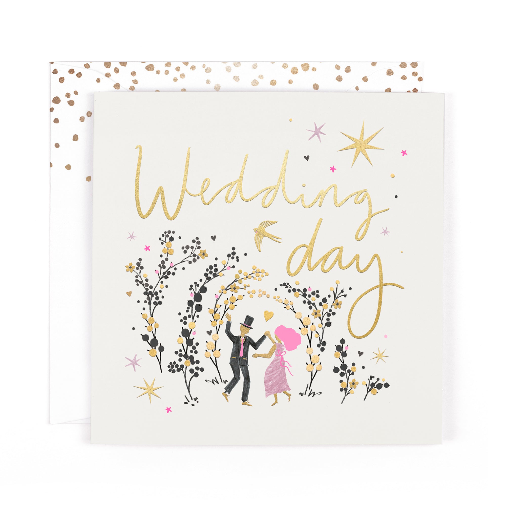 Hotchpotch Wedding Day Luxury Foiled Greetings Card, 6 X 6 Inches