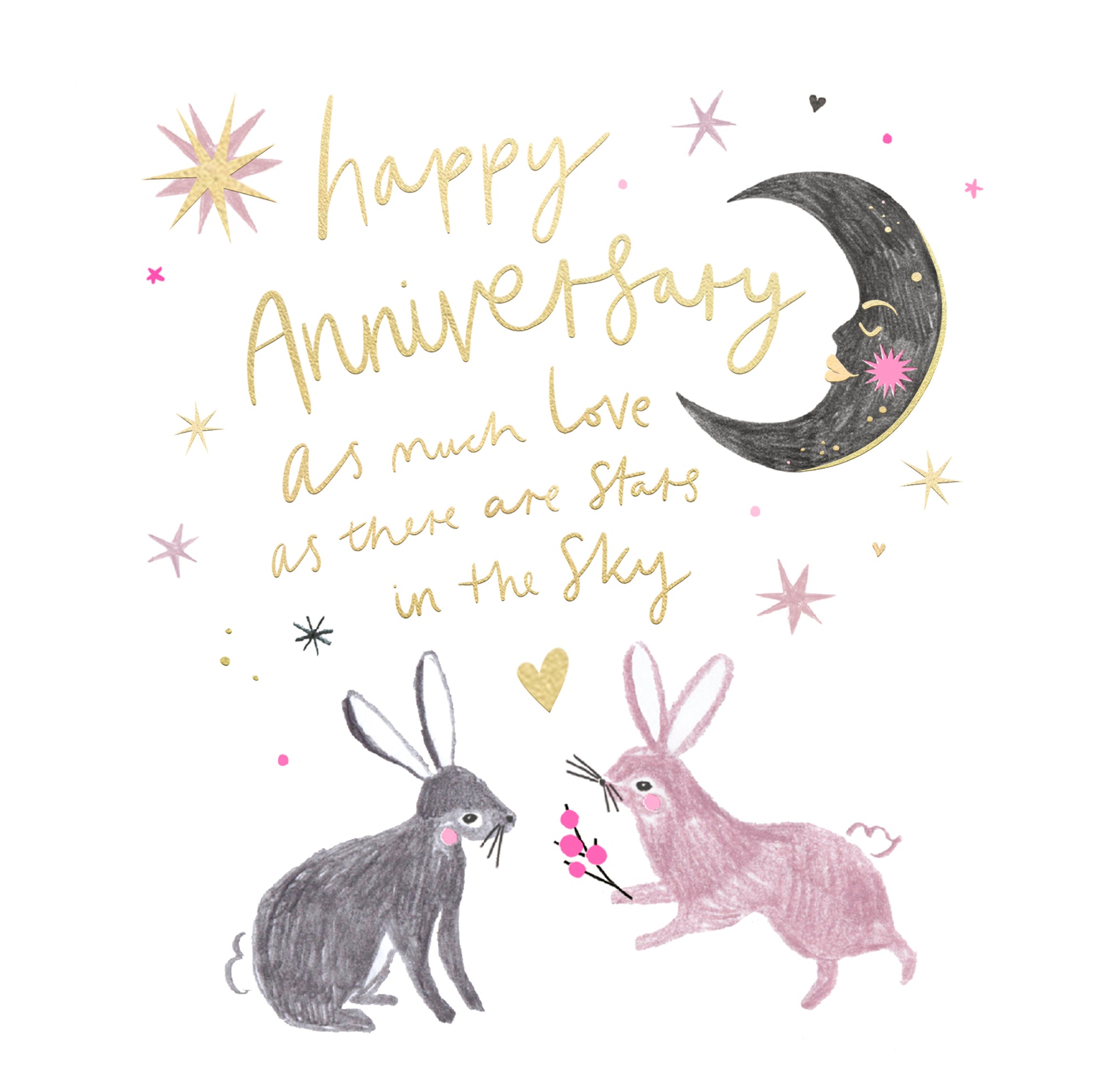 Hotchpotch Happy Anniversary Luxury Foiled Greetings Card, 6 X 6 Inches