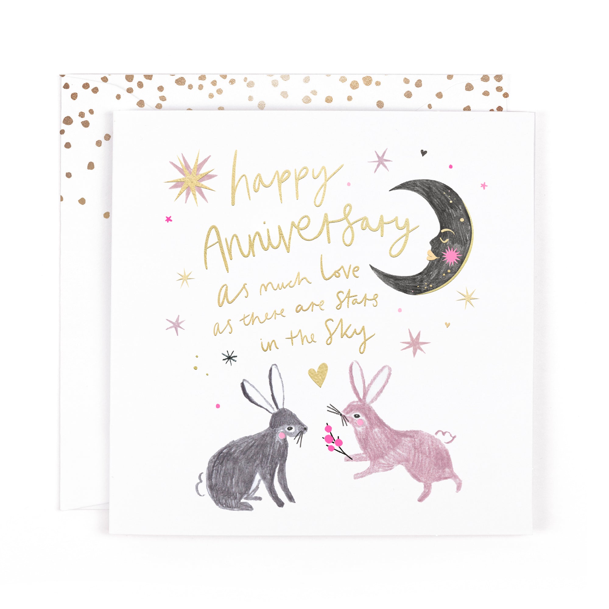 Hotchpotch Happy Anniversary Luxury Foiled Greetings Card, 6 X 6 Inches