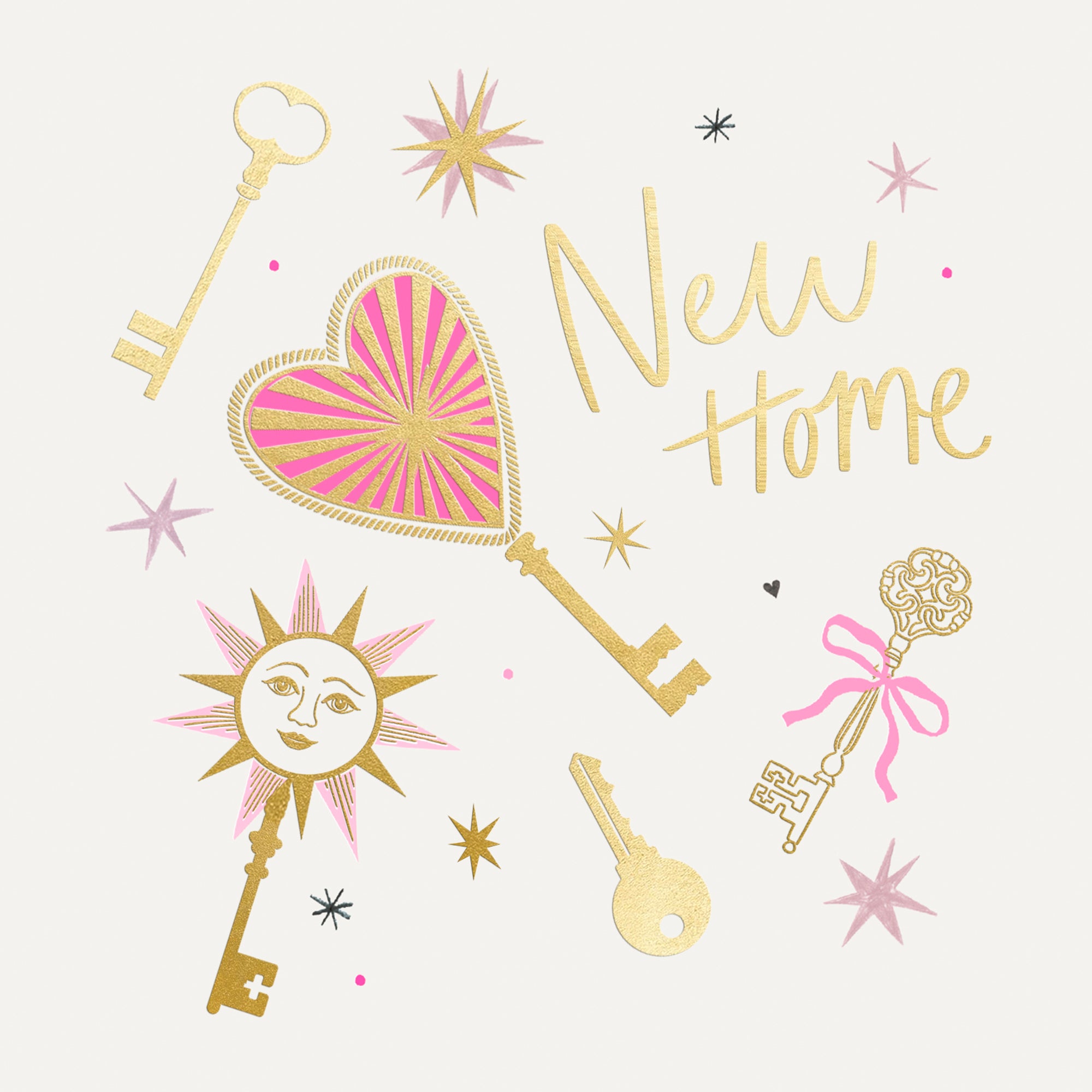 Hotchpotch New Home Luxury Foiled Greetings Card, 6 X 6 Inches