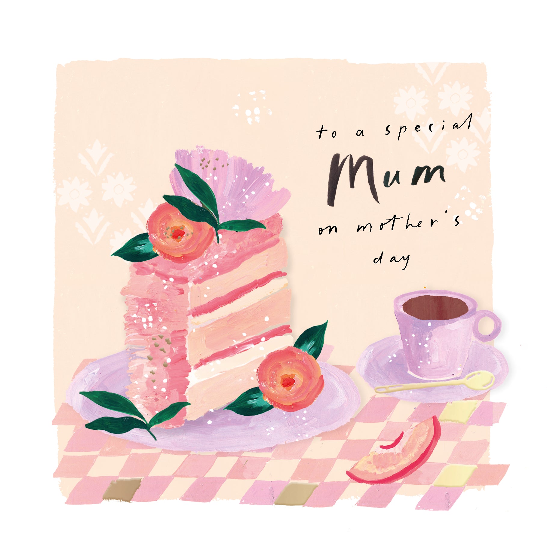 Luxury Mother's Day Card To A Special Mum, With Satin Gold Foil Finish - Sardinia Collection Greeting Card by Hotchpotch London Size 6 x 6 inches