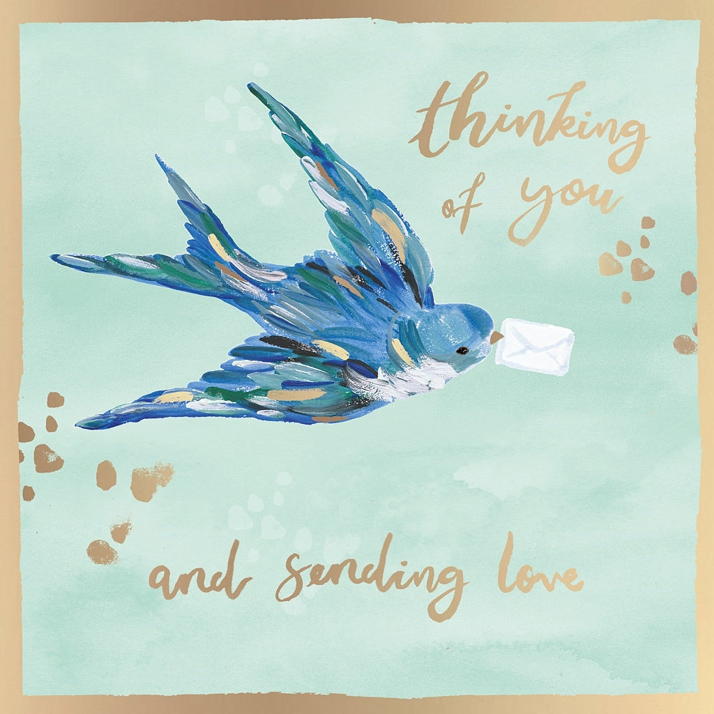 Hotchpotch Thinking Of You Greetings Card For Someone Special, Tatty Teddy With Bouquet Of Flowers 15.2 X 15.2 cm - Official Collection