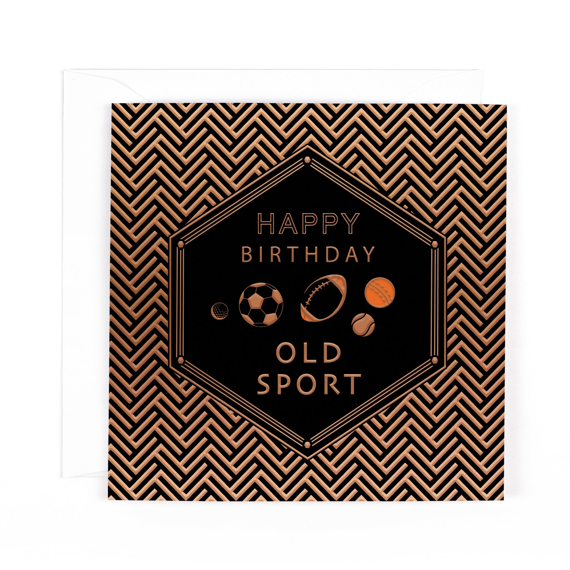 Luxury Foiled Birthday Card 'Happy Birthday Old Sport'  - Pocket Square Greeting Card by Hotchpotch London