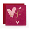 Stunning Foiled Valentine's Day Card For Wonderful Wife With Bespoke Dotty Envelope - Anise Greeting Card by Hotchpotch London Size 6 x 6 inches
