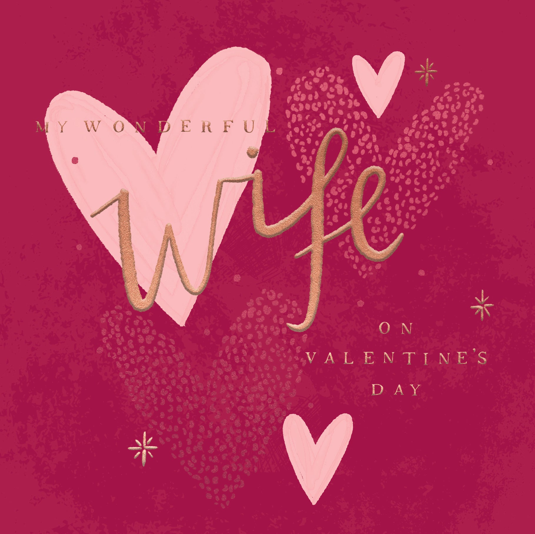 Stunning Foiled Valentine's Day Card For Wonderful Wife With Bespoke Dotty Envelope - Anise Greeting Card by Hotchpotch London Size 6 x 6 inches