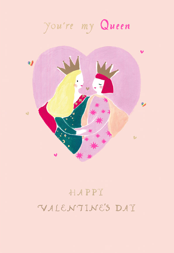 Hotchpotch London Luxury Two Queens Valentine's Card, 4 x 6 Inches
