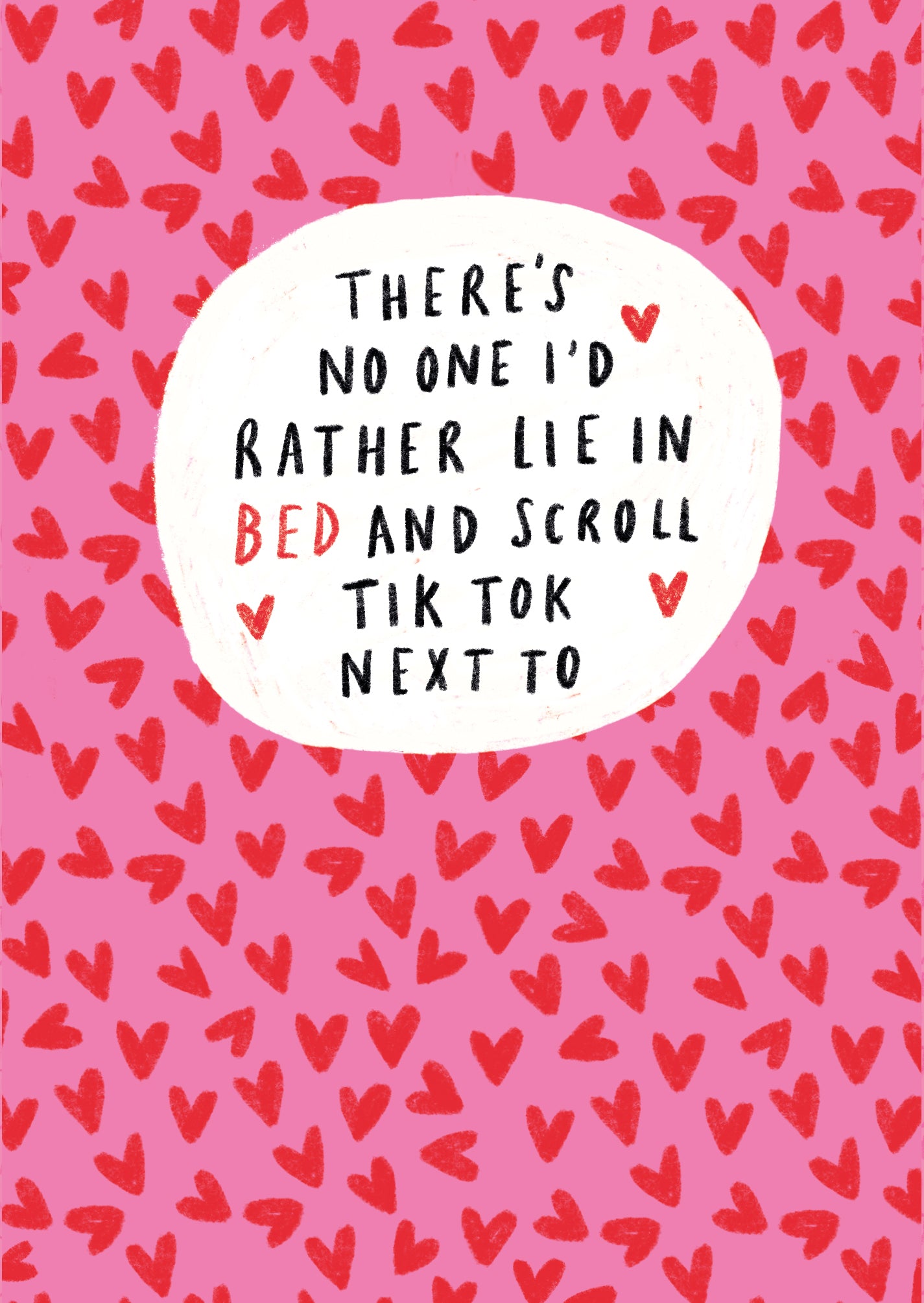 Hotchpotch London Funny Tik Tok Valentine's Card With Red Envelope, 5 x 7 Inches