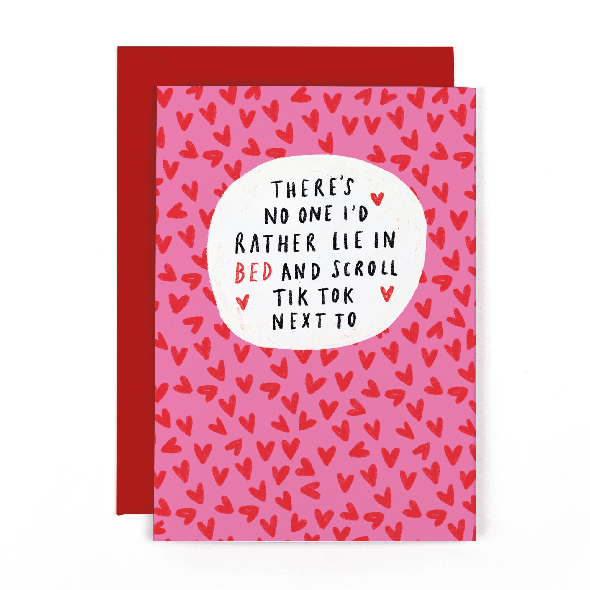 Hotchpotch London Funny Tik Tok Valentine's Card With Red Envelope, 5 x 7 Inches