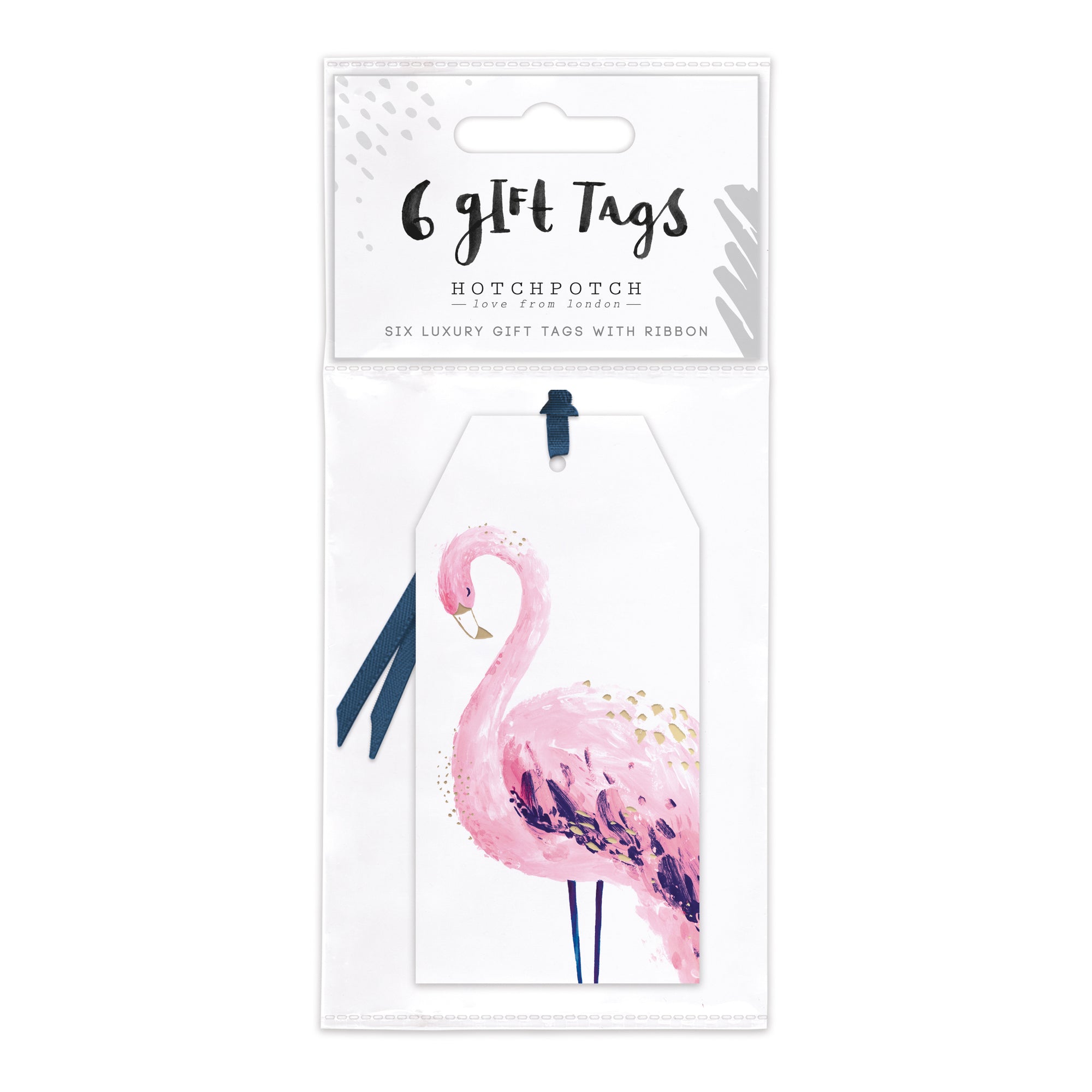 6 Luxury Flamingo Gift Tags With Ribbon Ties By Hotchpotch london