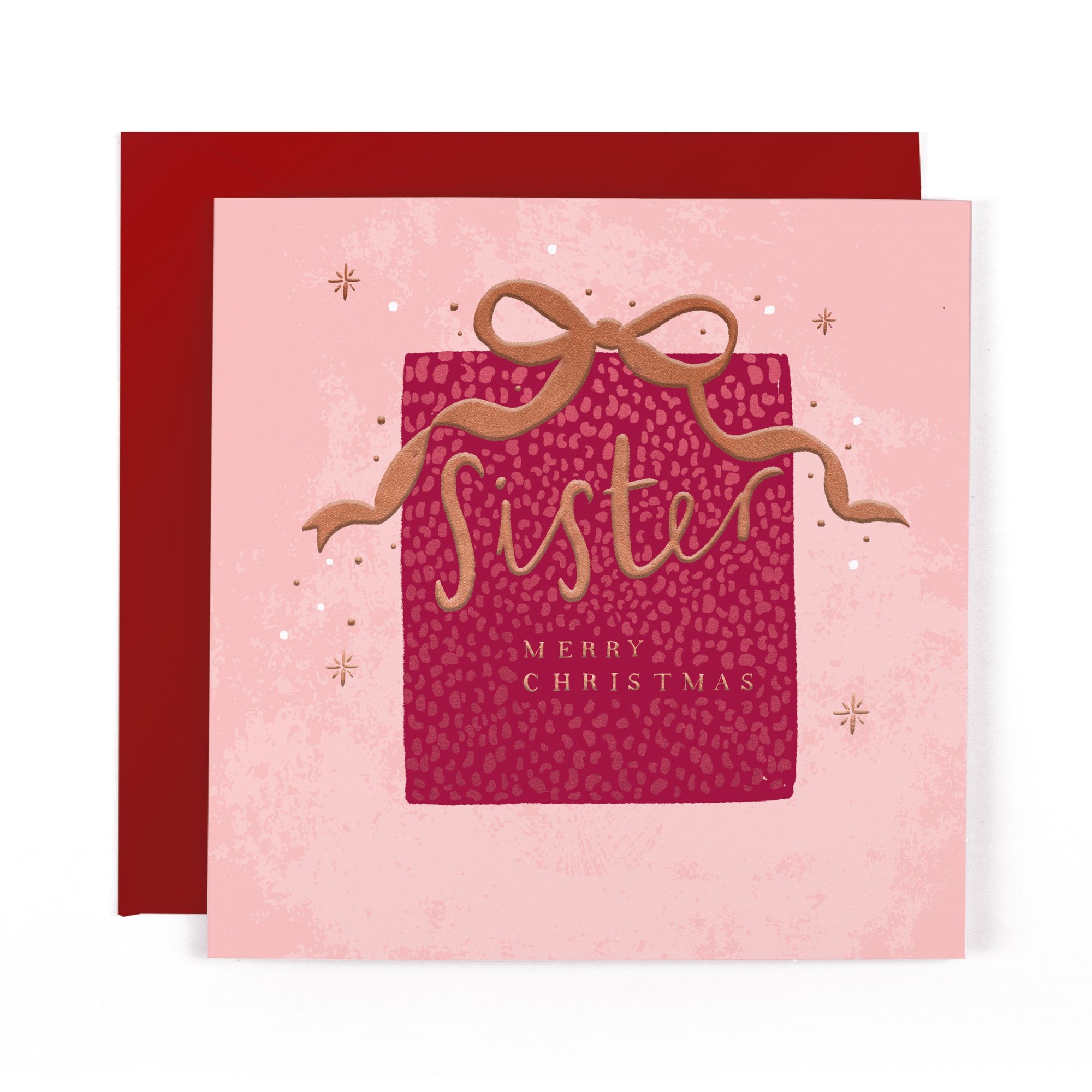 Hotchpotch Luxury Christmas Card To Your Sister, Christmas Present, Modern Contemporary Greeting Card From Hotchpotch, 6 X 6 Inches
