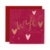 Hotchpotch Luxury Christmas Card To A Wonderful Wife, Christmas Hearts, Modern Contemporary Greeting Card From Hotchpotch, 6 X 6 Inches