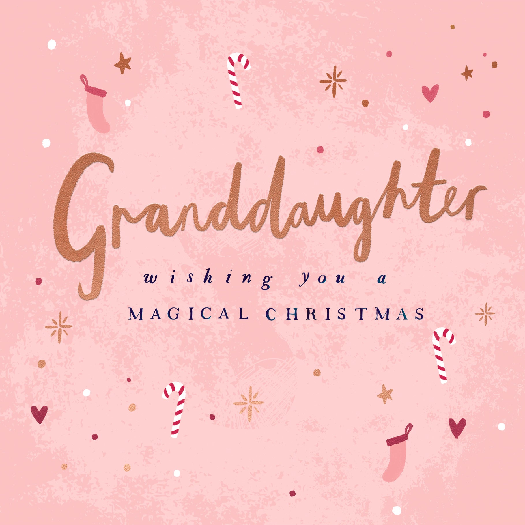Hotchpotch Luxury Christmas Card To Your Granddaughter, Magical Christmas, Modern Contemporary Greeting Card From Hotchpotch, 6 X 6 Inches