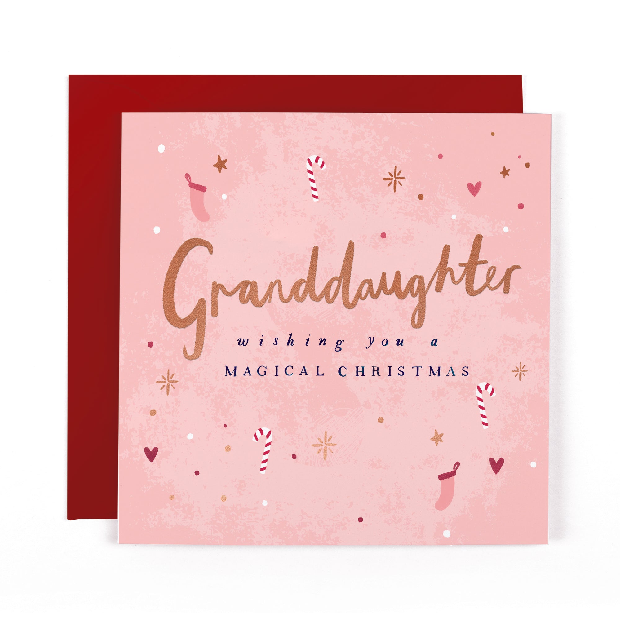 Hotchpotch Luxury Christmas Card To Your Granddaughter, Magical Christmas, Modern Contemporary Greeting Card From Hotchpotch, 6 X 6 Inches