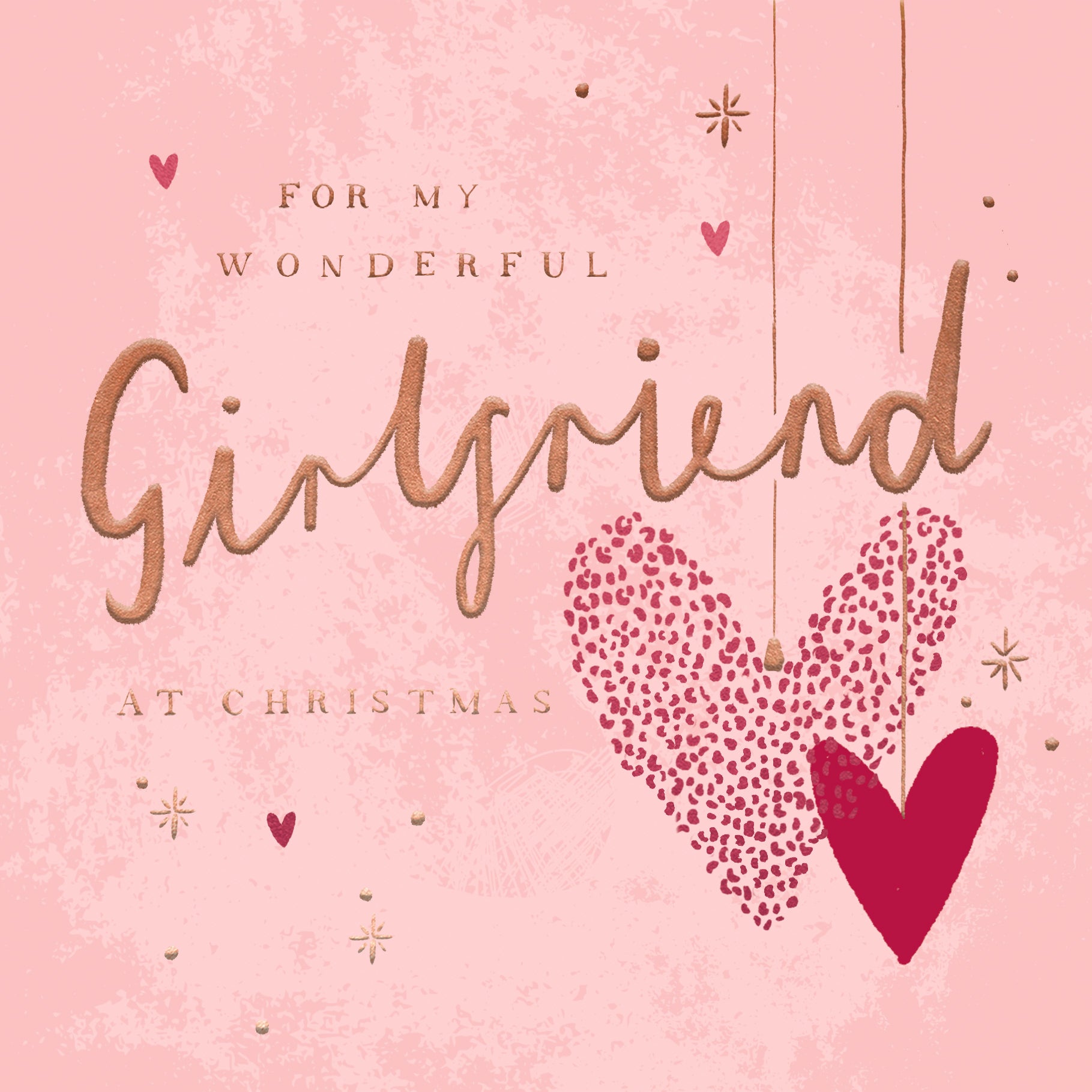Hotchpotch Luxury Christmas Card To Your Girlfriend, Christmas Hearts, Modern Contemporary Greeting Card From Hotchpotch, 6 X 6 Inches