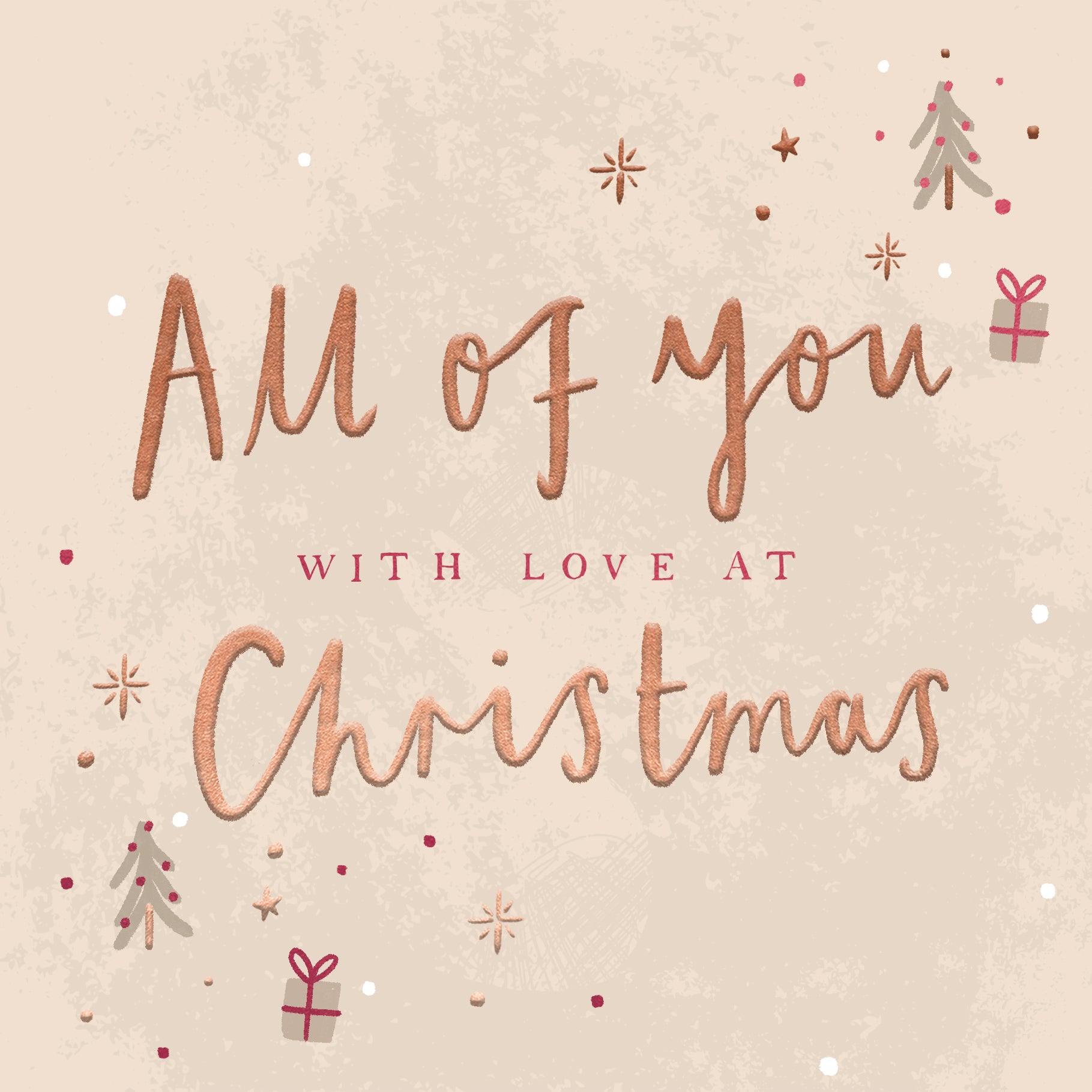 Hotchpotch Luxury Christmas Card To All Of You, Friends, Family, Neighbours, Modern Contemporary Greeting Card From Hotchpotch, 6 X 6 Inches