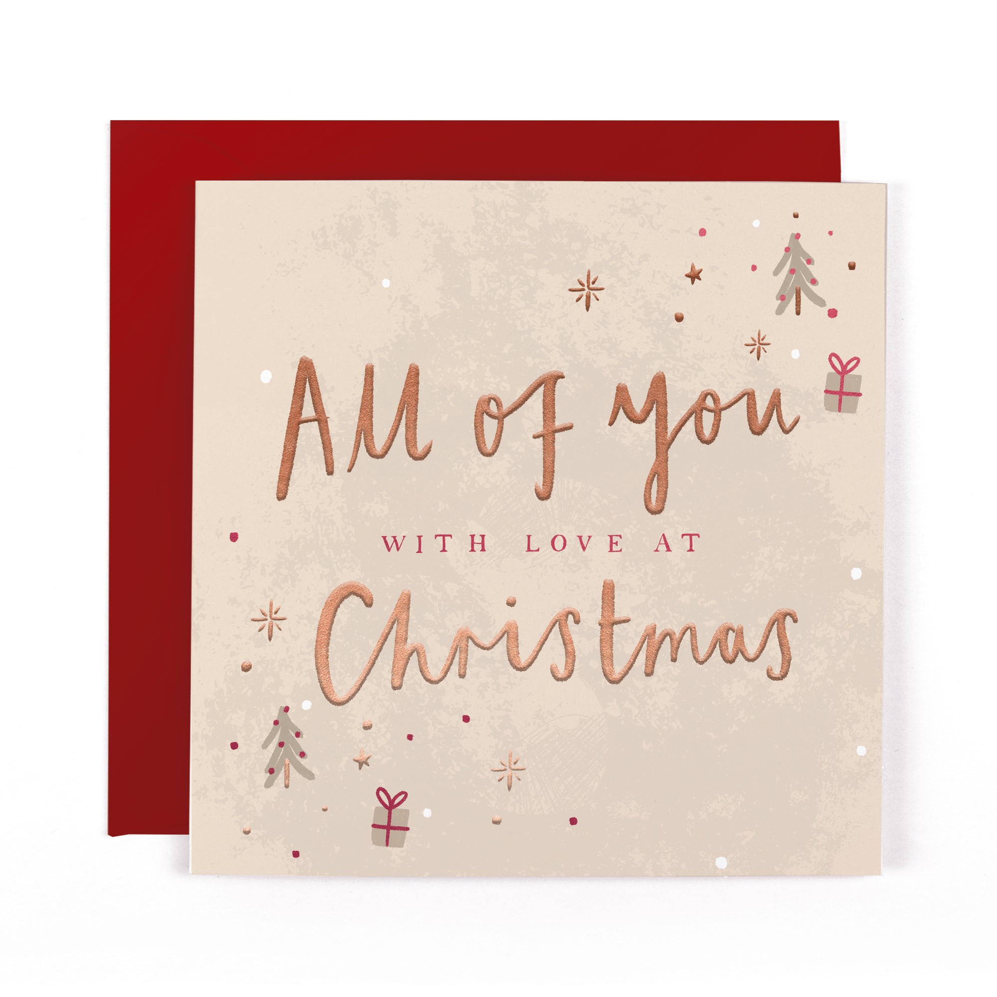 Hotchpotch Luxury Christmas Card To All Of You, Friends, Family, Neighbours, Modern Contemporary Greeting Card From Hotchpotch, 6 X 6 Inches