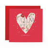 Hotchpotch Luxury Christmas Card To A Lovely Mum, Large Botanical Heart 6 x 6 Inches
