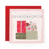 Hotchpotch Luxury Christmas Card To A Special Granddaughter, Stack Of Beautifully Wrapped Christmas Gifts With Silver Foil Detail, 6 x 6 Inches