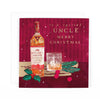 Hotchpotch Luxury Christmas Card, Merry Christmas To A Special Uncle, Single Malt Whisky Bottle And Crystal Tumbler, Gold Foil Detail, 6 x 6 Inches