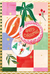 Hotchpotch Luxury Christmas Card To Friends And Family, Neighbours, Festive Baubles, Modern Contemporary Greeting Card From Hotchpotch, 6 x 6 Inches