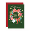 Luxury Christmas Card May Your Christmas Be Merry And Bright With Festive Wreath, Modern Contemporary Greeting Card From Hotchpotch, 4 X 6 Inches