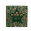 Hotchpotch Luxury Christmas Card To Your Grandson, Santa In Star, Modern Contemporary Greeting Card From Hotchpotch, 6 X 6 Inches