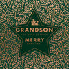 Hotchpotch Luxury Christmas Card To Your Grandson, Santa In Star, Modern Contemporary Greeting Card From Hotchpotch, 6 X 6 Inches